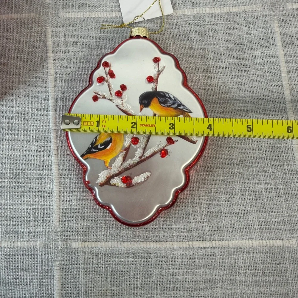 Gold Finch Song Bird Christmas Ornament with Gift Box by Valerie Parr Hill